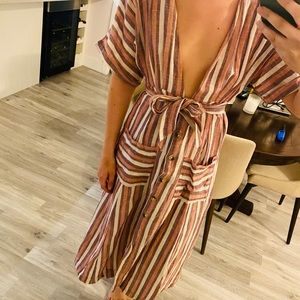 Free People Striped Dress with Belt